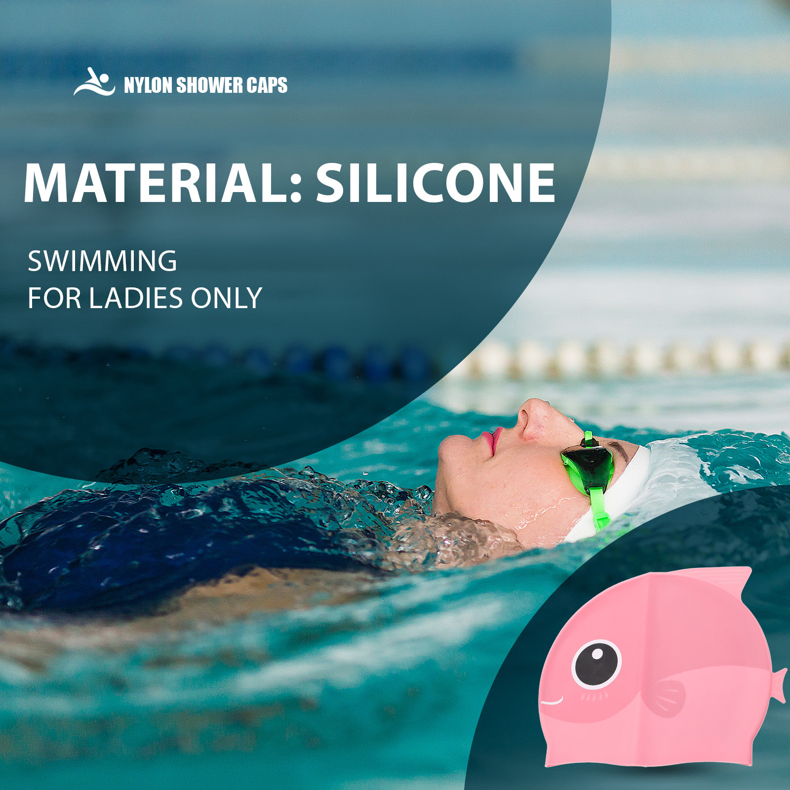 Swim Hat Silicone - 1pc Silicone Cap Cartoon Design Waterproof