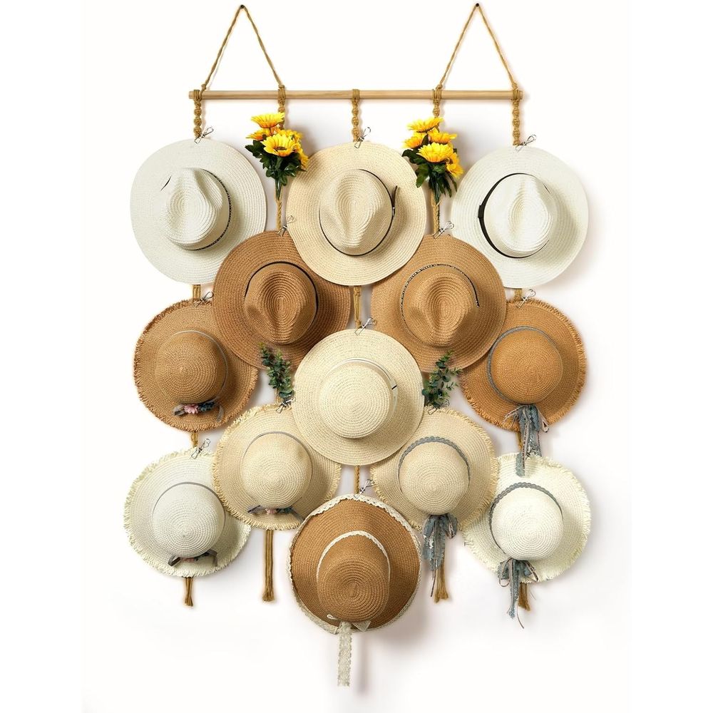 Sun Hat Wide Brim - Hat Organizer Rack or Wall 15