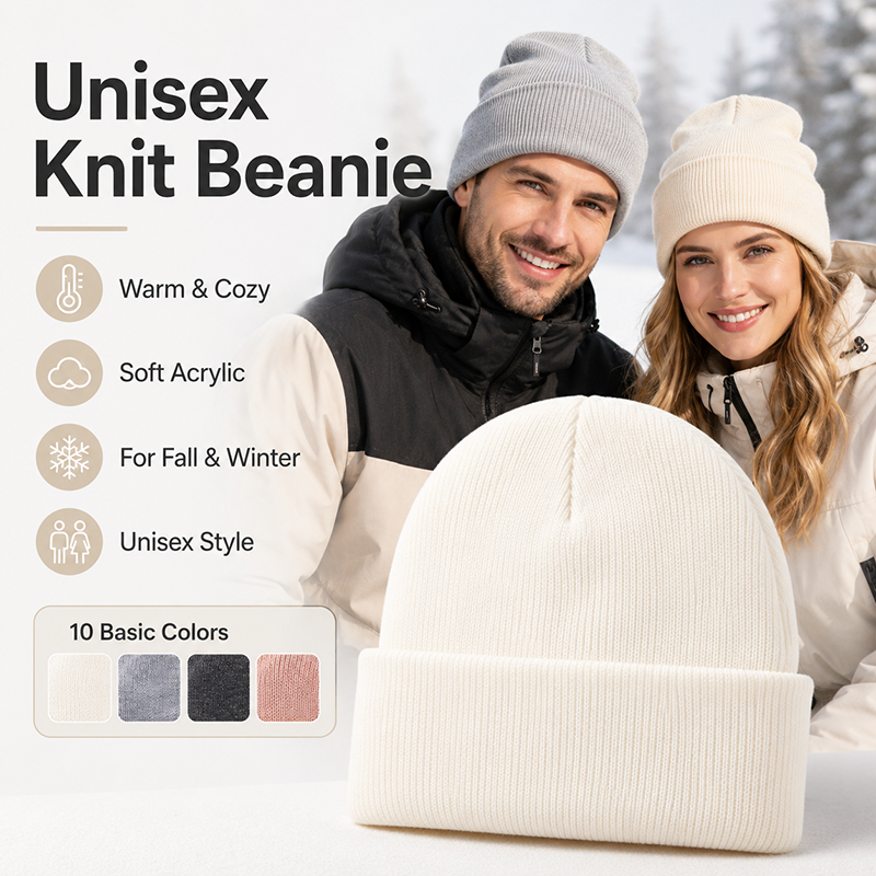 Unisex Knit Beanie Warm Acryli - Beanie Cuffed Knit recension och pris