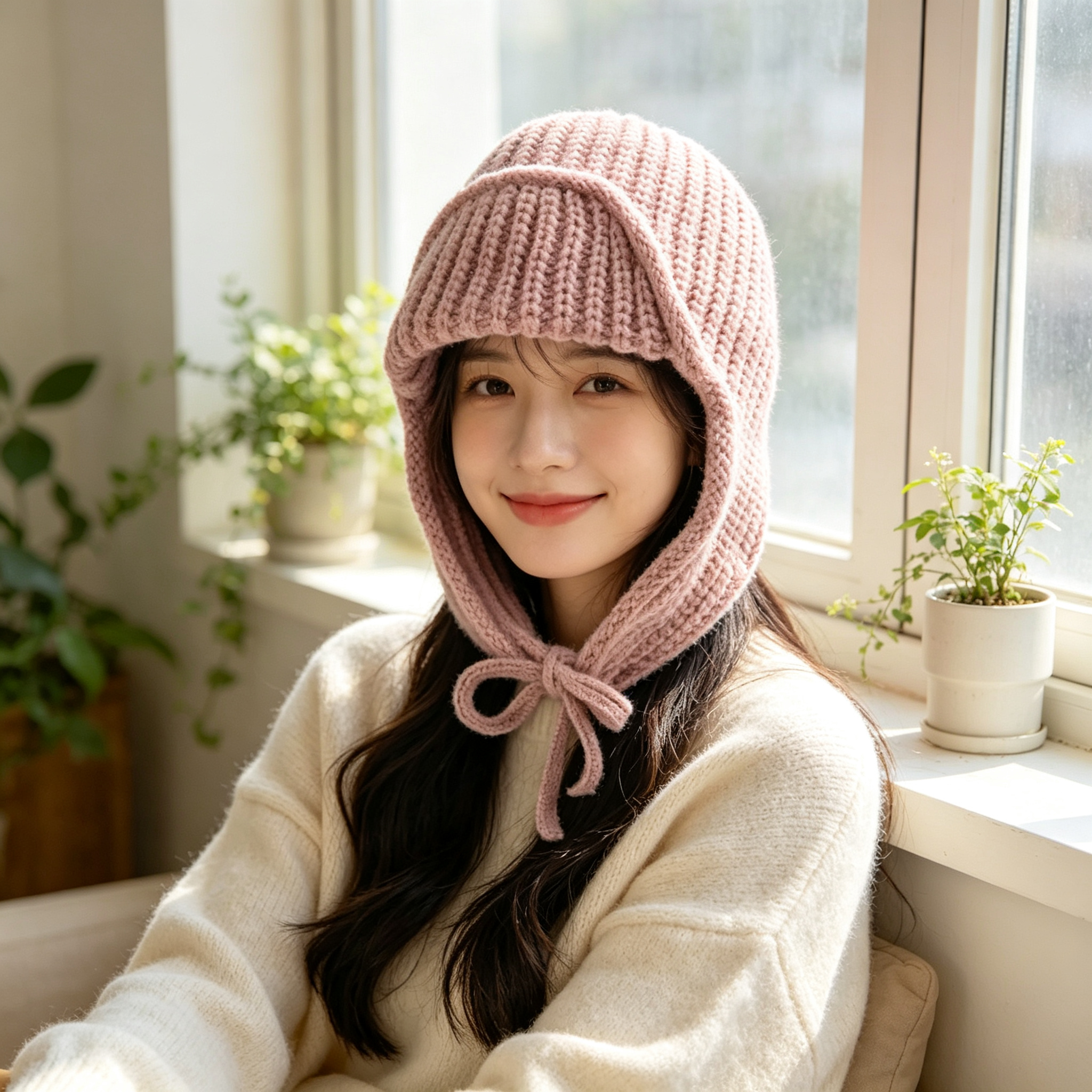 Autumn Winter Knit Earflap Bea - Trapper Hat Ear Flap recension och pris