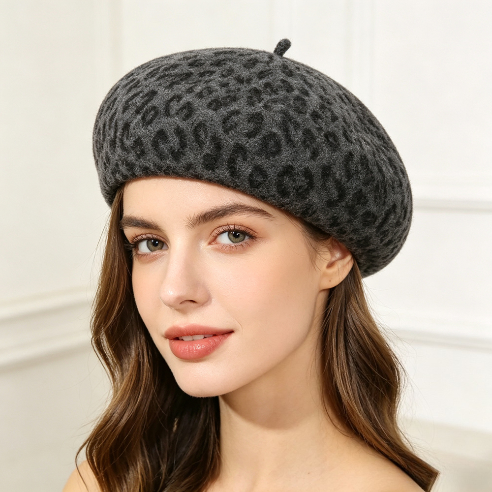 New Leopard Print Autumn Winte - Beret French Wool recension och pris
