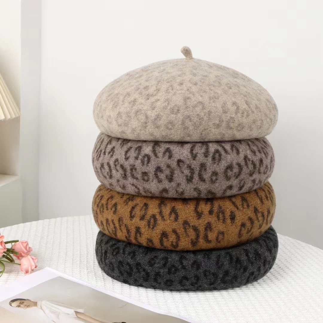 New Leopard Print Autumn Winte - Beret French Wool recension och pris