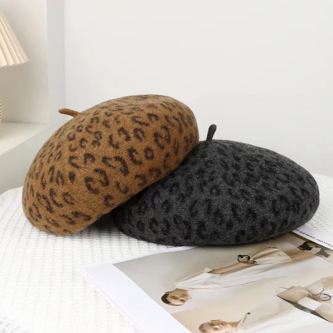 New Leopard Print Autumn Winte - Beret French Wool recension och pris