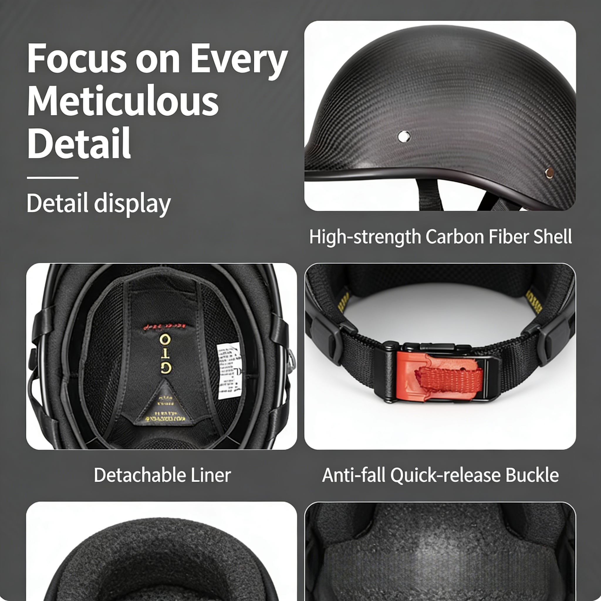 Lightweight Carbon Fiber Half  - Skull Cap Helmet Liner recension och pris