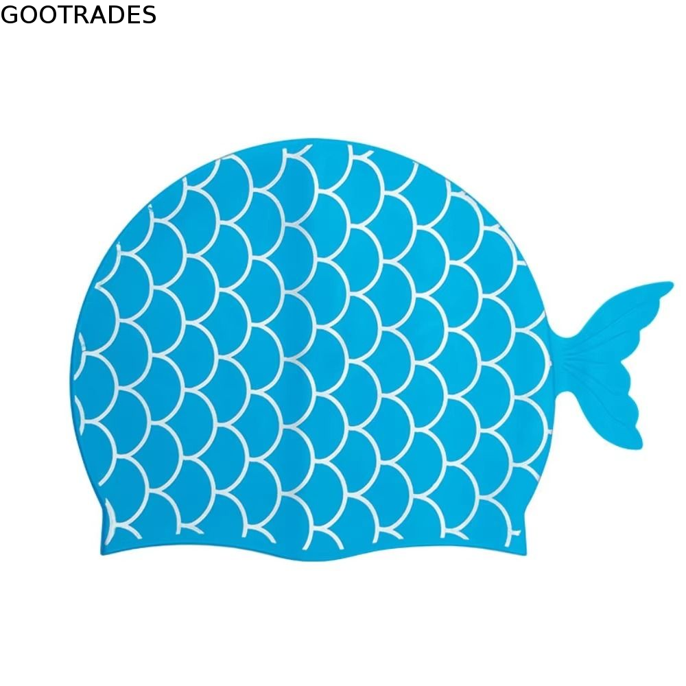 Cute Fish Children Swim Cap Ca - Swim Hat Silicone recension och pris