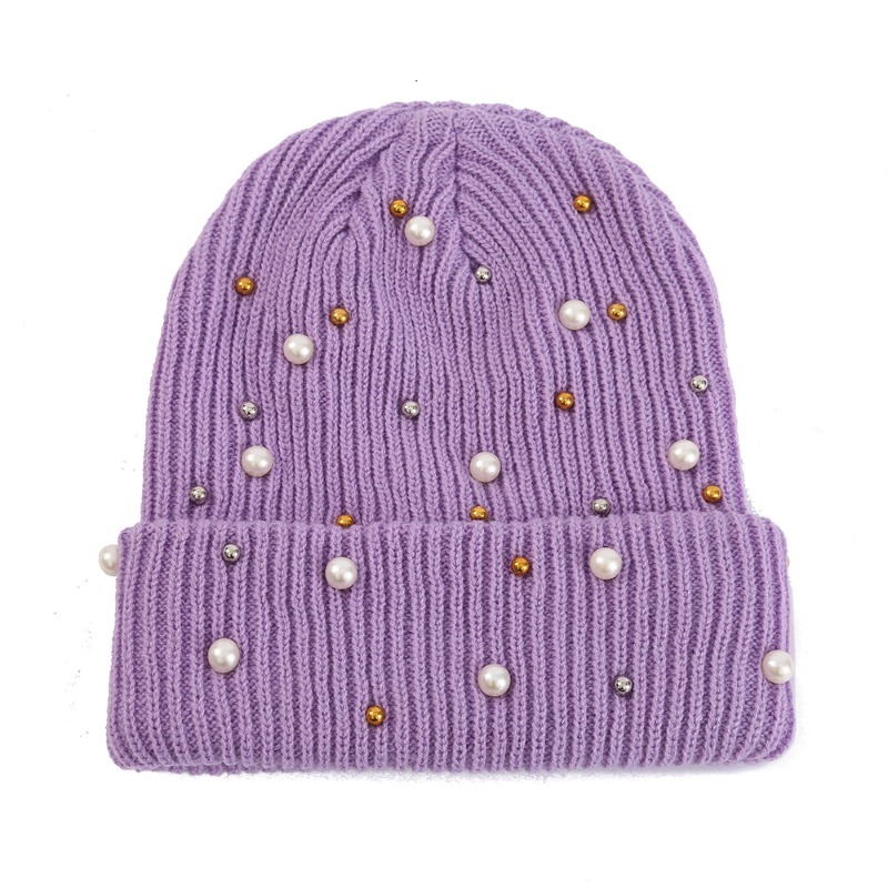 Women's Winter Faux Pearl Embe - Beanie Cuffed Knit recension och pris
