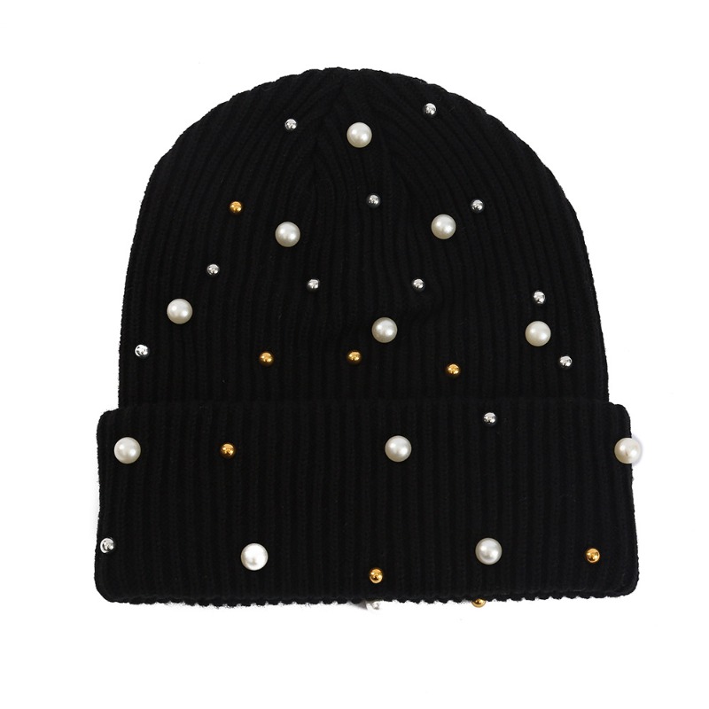 Women's Winter Faux Pearl Embe - Beanie Cuffed Knit recension och pris