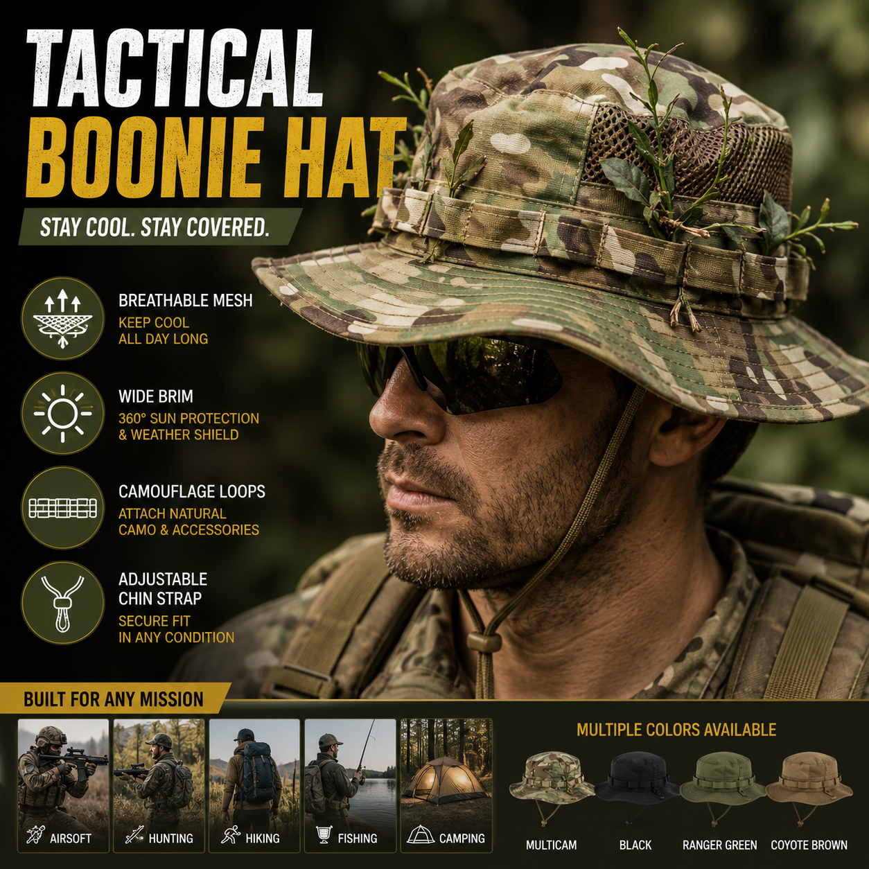 MC Camouflage Boonie Hat Men W - Boonie Hat Tactical recension och pris