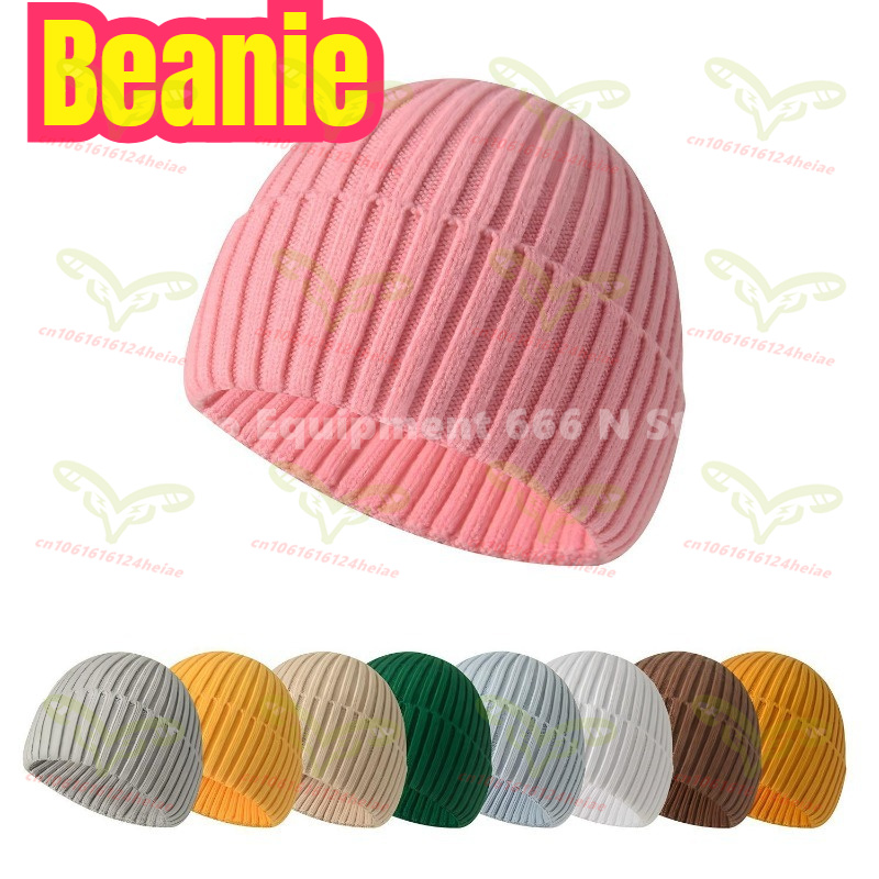 Autumn Winter Soft Knitted Bea - Beanie Cuffed Knit recension och pris